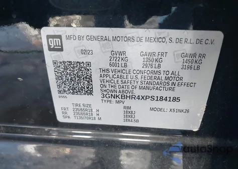 2023 Chevrolet Blazer Awd 2Lt z USA, uszkodzony, nr VIN 3GNKBHR4XPS184185